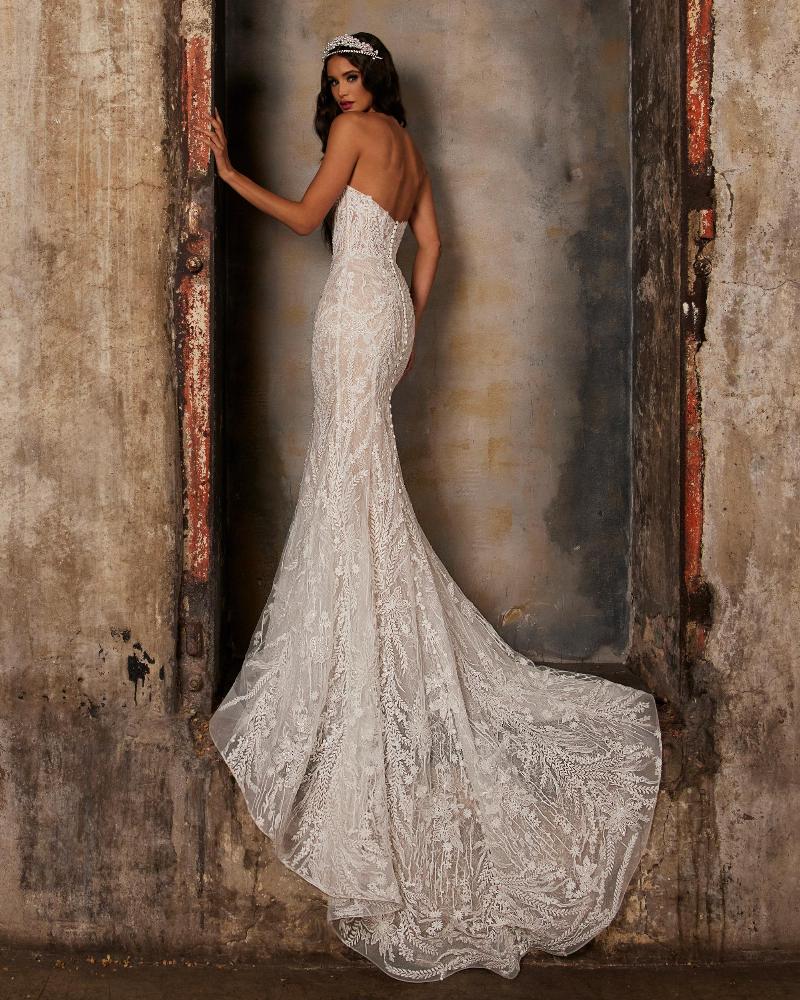 122231 strapless mermaid wedding dress with lace and sweetheart neckline1
